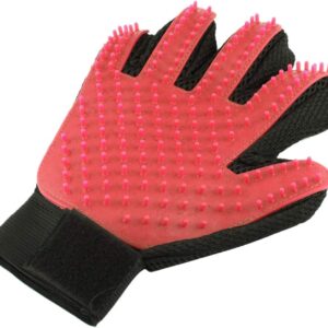 König Design Cat Grooming Glove, Double-Sided Pet Glove Brush, Right Hand Cat Glove Grooming for Short and Long Hair (Red)