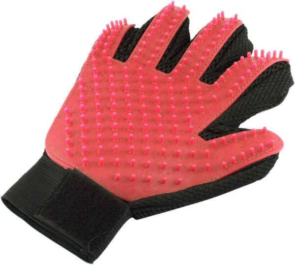 König Design Cat Grooming Glove, Double-Sided Pet Glove Brush, Right Hand Cat Glove Grooming for Short and Long Hair (Red)