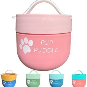 Leak Proof Pup Puddle Insulated Travel Dog Water & Food Bowl with lid. Cold, Fresh, Portable, Car