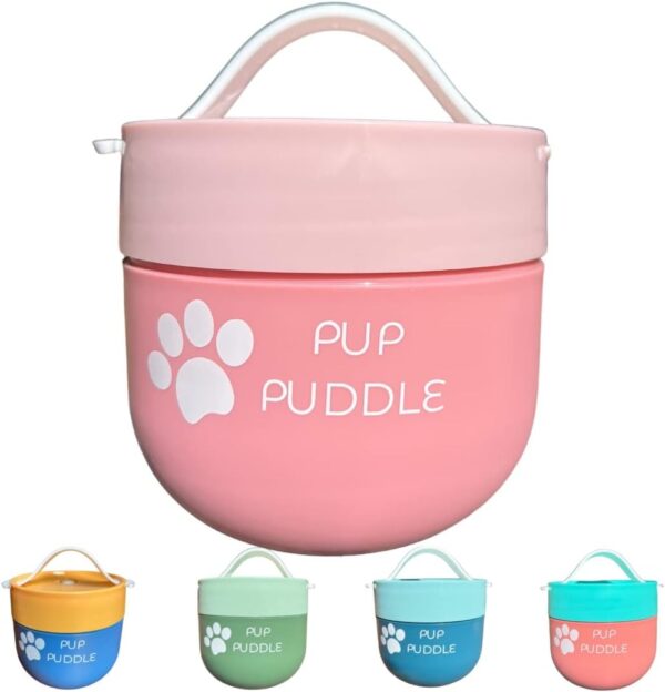 Leak Proof Pup Puddle Insulated Travel Dog Water & Food Bowl with lid. Cold, Fresh, Portable, Car