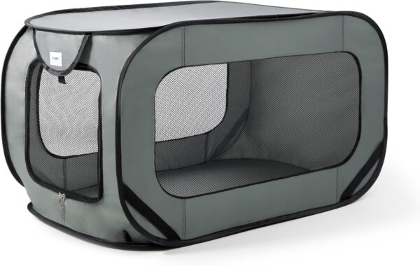 Love's cabin 36in Portable Large Dog Bed - Pop Up Dog Kennel, Indoor Outdoor Crate for Pets, Portable Car Seat Kennel, Cat Bed Collection, Dark Grey