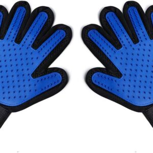 MYYINGELE Dog Pet Grooming Glove 2 Pack 2 Pack Dog Grooming Glove and Cat Grooming Glove Set with Adjustable Cuffs for a Better Fitting Pet Glove for Cat Dog