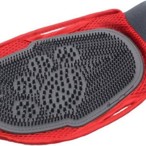 MYYINGELE Dog Pet Grooming Glove Brush, Deshedding Tool, For Long and Short Hair Grooming of Dogs, Horses, Bunnies & Some Agreeable Cats, Pet Massage & Bathing Brush & Comb for Cat Dog, Red