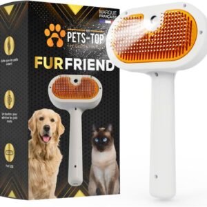 One PETS-TOP Spray Cat Brush, 3 in1 Cat Steam Brush with Water Tank, Spray for Anti-Static Electricity with Self-Cleaning One Button for Long Hair and Short Hair, Dog Brush