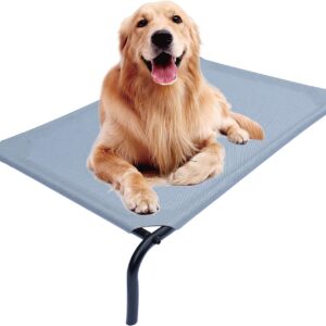 PHYEX Heavy Duty Steel-Framed Portable Elevated Pet Bed, Elevated Cooling Pet Cot, 50.5" L x 30.5" W x 7.8" H(L)