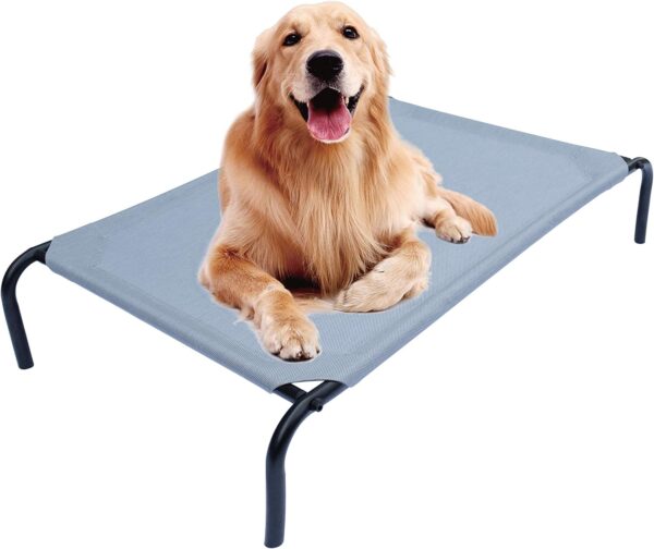 PHYEX Heavy Duty Steel-Framed Portable Elevated Pet Bed, Elevated Cooling Pet Cot, 50.5" L x 30.5" W x 7.8" H(L)