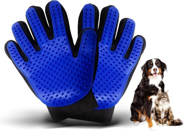 Panda Products Dog Grooming Gloves - Pair of Gloves - Pet Grooming Gloves - for Dogs & Cats - Massaging Function - 5-Finger Design