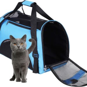 Pet Dog Cat Carrier Bag Puppy Handbag Portable Pet Travel Bag Soft Sided Bag Airline Approved with Breathable Mesh Pouch Pet Car Seat Booster Puppy Cage Tote for Small Medium Dogs Cats Puppies Rabbit