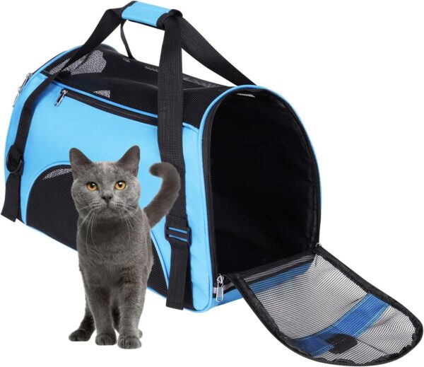 Pet Dog Cat Carrier Bag Puppy Handbag Portable Pet Travel Bag Soft Sided Bag Airline Approved with Breathable Mesh Pouch Pet Car Seat Booster Puppy Cage Tote for Small Medium Dogs Cats Puppies Rabbit