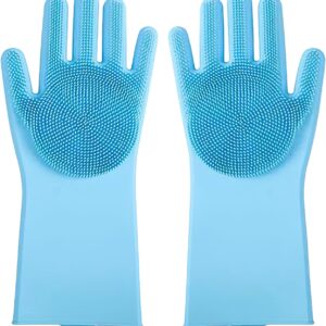 Pet Grooming Glove 2 Pack, Dog Cat Hair Remover Mitt for Bathing & Massage, Deshedding Glove Brush for Long & Short Fur, Ideal for Dogs, Cats, Rabbits, Horses (Left & Right)