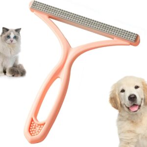 Pet Hair Remover for Carpet, Reusable Pet Hair Remover Brush Portable Brush for Blanket,Clothing, Pet Towers, Car Upholstery (Pink)