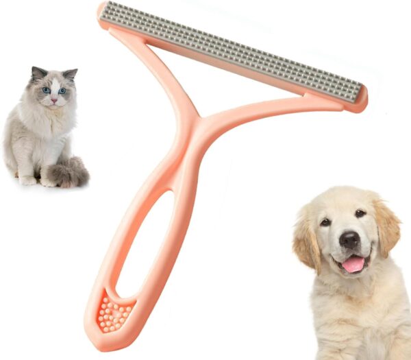 Pet Hair Remover for Carpet, Reusable Pet Hair Remover Brush Portable Brush for Blanket,Clothing, Pet Towers, Car Upholstery (Pink)