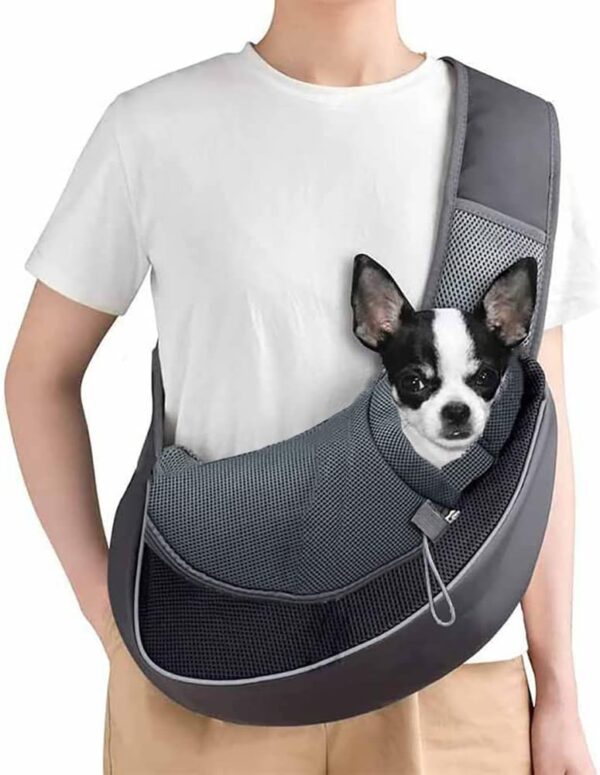 Pet Sling Carrier Bag Dog Cat Hand-Free Sling Carrier Shoulder Bag Breathable Mesh Pet Puppy Travel Bag Handbag Adjustable Shoulder Strap Pet Tote Bag For Small Dog Cat Puppy Outdoor Walking Travel