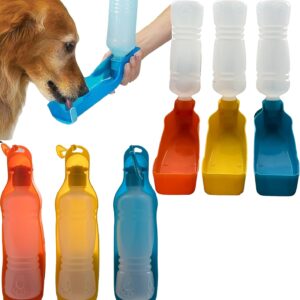 Pet Travel Water Bottle 500ML Portable Dispenser Travel Water Bottle Bowl for Dog Cat Small Animals (Orange)