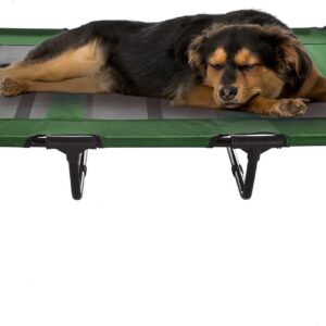 Petmaker Elevated Pet Bed-Portable Raised Cot-Style Bed W/ Non-Slip Feet, 48”x 35.5”x 9” for Dogs, Cats, or Small Pets-Indoor/Outdoor Use (Green)