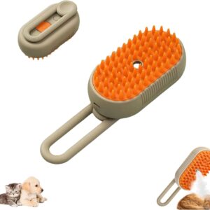 Spritz Defur Comb for Cats, Cat Steam Brush, Steam Brush for Cats, 3 In 1 Water Cat Brush, Grooming Brush for Removing Tangled and Loose Hair,2024 Best Cat Brush(Brown)