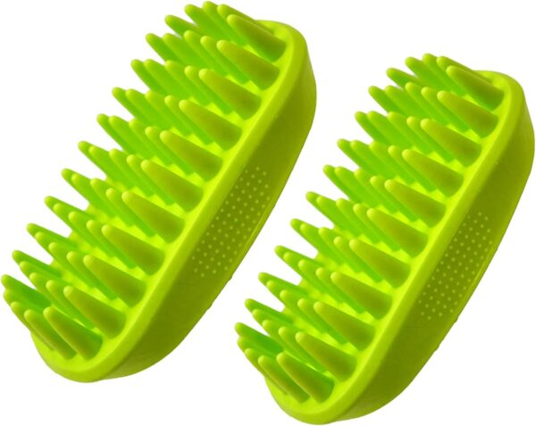 WEIGAV Dog Silicone Shampoo Brush, Easy to Clean Dog Massage Comb, Soft Bath Brush Brushing for Medium to Long Haired Medium Large Pets and Cats（2 Pack