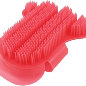 XYWHPGV Pet Soft Plastic Grooming Glove Bath Massage Brush, Hot Pink(6a6cc e9ef7 78539 a5fb8 9ce23 f17f5