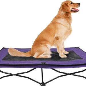 YEP HHO 47 Inches Long Elevated Folding Pet Bed Cot Travel Portable Breathable Cooling Textilene Mesh Sleeping Dog Bed (47 Inch (Pack of 1), Purple)