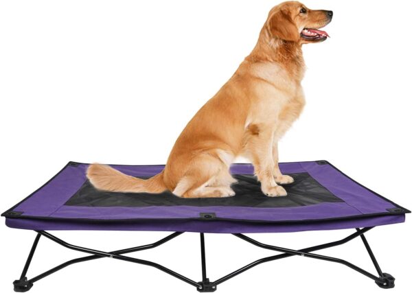 YEP HHO 47 Inches Long Elevated Folding Pet Bed Cot Travel Portable Breathable Cooling Textilene Mesh Sleeping Dog Bed (47 Inch (Pack of 1), Purple)